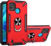 Voor Tecno Pop 5 PC + TPU-beschermhoes met 360 graden draaibare ringhouder (rood)