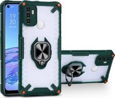 Matte TPU + PC magnetische schokbestendige hoes met ringhouder voor OPPO A53 (donkergroen)