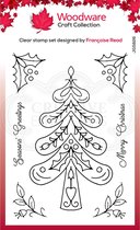 Woodware Clear stamp - Kerstboom met versieringen - A6 - Polymeer