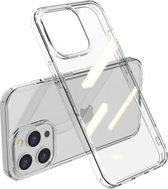 Schokbestendige TPU + enkelzijdige glazen beschermhoes voor iPhone 13 Pro Max (transparant)