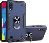 Voor Samsung Galaxy M10 PC + TPU-beschermhoes met 360 graden draaibare ringhouder (koningsblauw)