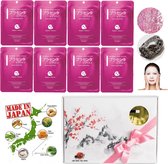MITOMO Japan Placenta & Platinium Beauty Face Mask Giftbox - Japanse Skincare Gezichtsmaskers met Geschenkdoos - Masker Geschenkset voor Vrouwen - 8-Pack