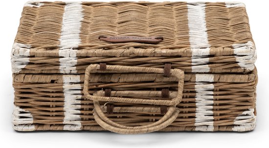 Probleem verdiepen Fokken Riviera Maison Theedoos - Rustic Rattan Suitcase Tea Box - Naturel | bol.com