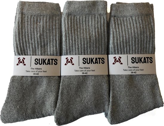 Sukats - The Hikers - Chaussettes de marche - Taille 39-42 - 6 paires - Grijs