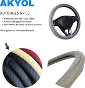 Akyol - Stuurhoes Auto - Stuurhoes auto universeel - Voor 36-39 cm Stuurwiel - Grijs - Stuurhoes universeel