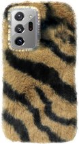 ADEL Siliconen Back Cover Softcase Hoesje voor Samsung Galaxy Note 20 Ultra - Luipaard Fluffy Bruin