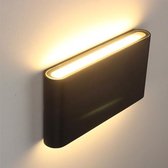 Luminize Wandlamp binnen en buiten - Buitenlamp - Industrieel -  2700K DIMBAAR LED - Design - Woonkamer - zwart - 30x10x3cm