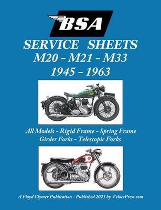 Foto: Bsa m20 m21 and m33 service sheets 1945 1963 for all rigid spring frame girder and telescopic fork models