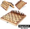 Afbeelding van het spelletje Magnetisch schaakbord met schaakstukken - Schaakset - Schaakspel - Coördinaten- Opklapbaar - 29 x 29 cm