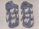 Alpaca sokken blauw - One size - Enkelsokken - Schattige alpaca sokken