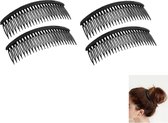 Zwarte Haarkammen 4 stuks- Large 12,5 X 4,7 CM- Insteekkam Haar accessoire- Haarspelden- Haarklauwen- Bruid| Feest| Gala