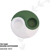Nothing To Lose|Theelicht houder yin yang|Groen wit|Kaarshouder|Waxine lichthouder|Theelicht|Sfeerlicht|
