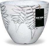 MA'AM Vio Ronde Bloempot - D37x30 - Wit - varen plant design - binnen/buiten - duurzame kwaliteit - afwatering