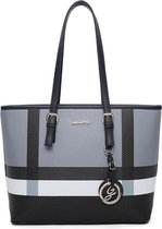 Paris Exclusive | Exclusieve Dames Handtas en schoudertas met geruite print | Blauw
