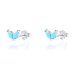 Oorbellen dames | oorstekers dames | 925 zilver vlinder| zilveren oorbellen | turquoise zirkonia stenen | cadeau voor vrouw | valentijn cadeautje voor haar | valentijn