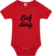 Lief ding tekst baby rompertje rood jongens en meisjes - Kraamcadeau - Babykleding 56 (1-2 maanden)