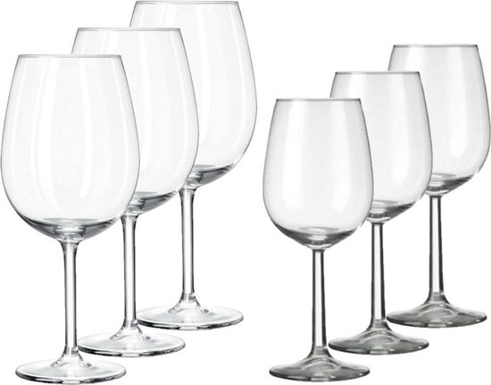 sokken Afscheid grond Set van 12x stuks wijnglazen voor witte en rode wijn Bouquet - Witte/rode  wijn glazen... | bol.com
