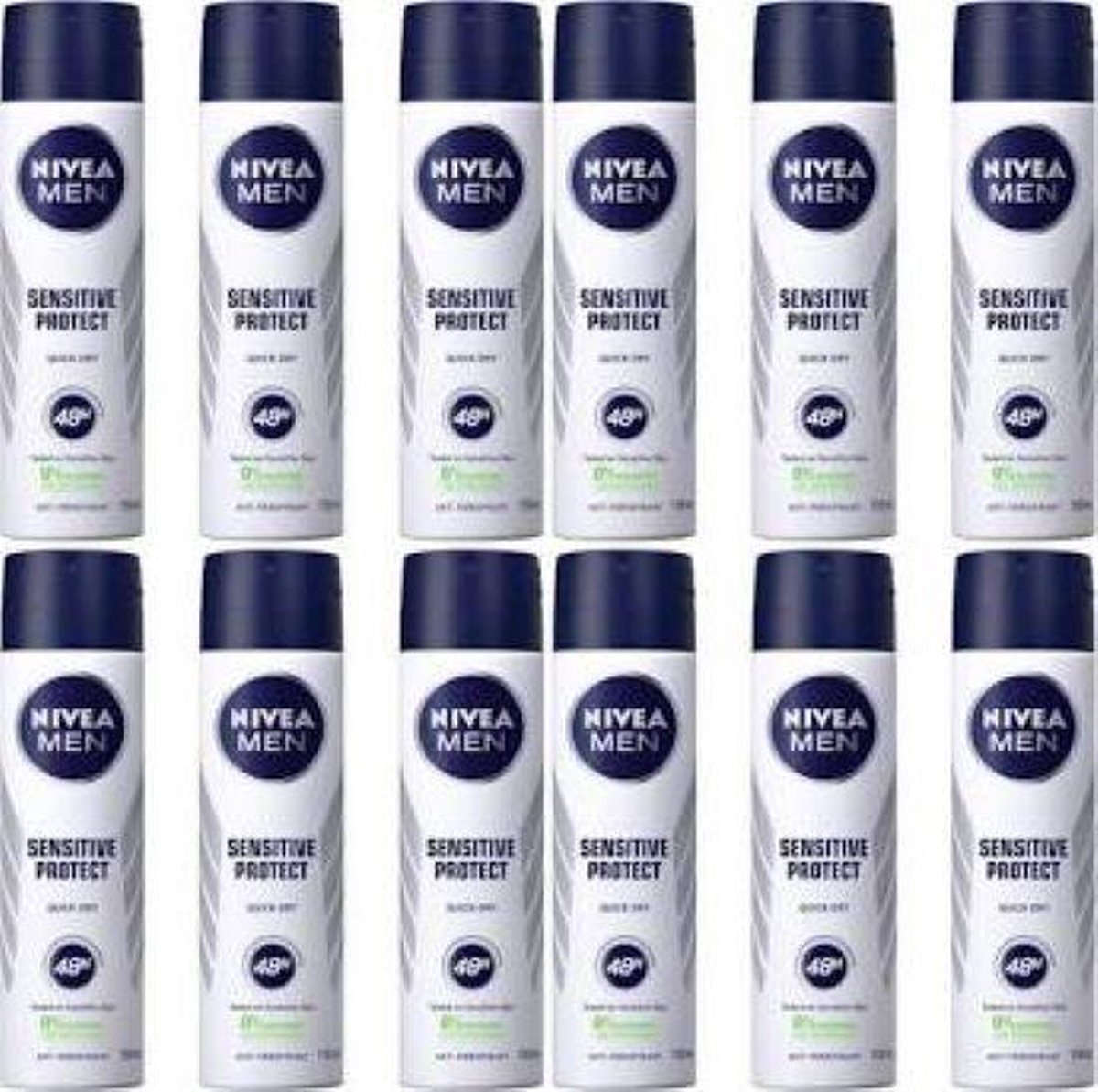 Goedkoopste Nivea Men Deodorant Spray - Men Sensitive 0 Alcohol - JUMBOPAK 12 x 150 ml
