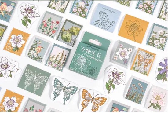 46 Stickers Vlinders, Vogels en Planten – E009 – Voor Scrapbook Of Bullet Journal – Stickers Voor Volwassenen En Kinderen – Agenda Stickers – Decoratie Stickers