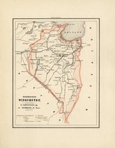 Historische kaart, plattegrond van gemeente Winschoten arrondissement in Groningen uit 1867 door Kuyper van Kaartcadeau.com