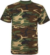 T-shirt Fostee camo woodland - Maat XXL