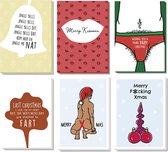 Liefs Jansje - Kerstkaarten - Enkele A6 kaarten - 12 stuks (6x2) - Envelop + Sluitsticker - Foute Kerstkaarten