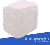 WDMT Servetten Navulling - 100 stuks - 12,5 x 8 cm - Geschikt voor Universele Servetten Dispensers - Milieuvriendelijk - Servetten Papieren - Ideaal voor Horeca en Thuisgebruik - Wit