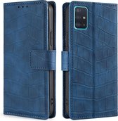 Telefoonhoesje Samsung Galaxy A51 | Hoogwaardig Pu Leren Bookcase | Pasjeshouder | Luxe Uitstraling | Blauw