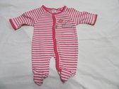dirkje , meisje,  pyjama , streepje rose /creme , 44 premature