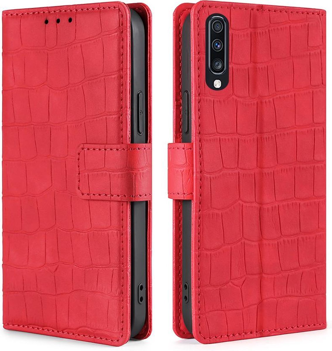 Telefoonhoesje Samsung Galaxy A70 | Hoogwaardig Pu Leren Bookcase | Pasjeshouder | Luxe Uitstraling | Rood