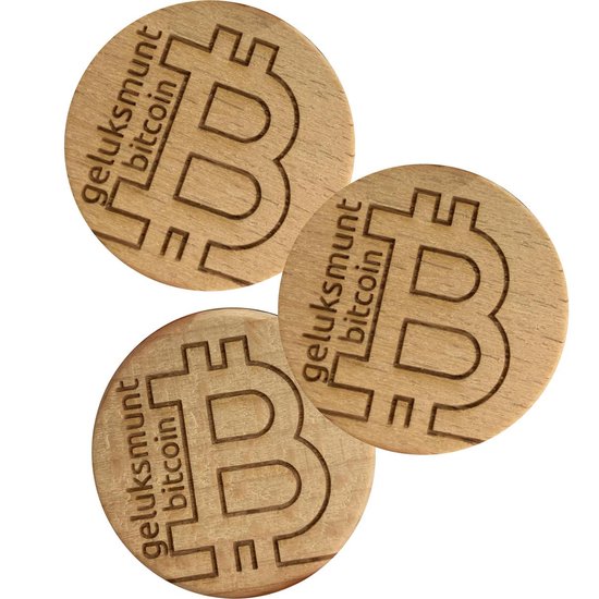 Bitcoin (Lucky) Coin Bois de Hêtre Gravé Tactile