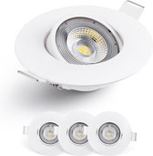 Emos Exclusive 2700K Warm Wit Set van 3 LED Inbouwspots, 450 lumen vervangt 50W, LED Spotjes | Ultra lage inbouwdiepte Inbouwspots Wit 50° Draaibaar
