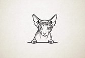Don Sphynx - Kat - Poes - XS - 21x21cm - Zwart - wanddecoratie