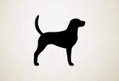 Engelse Foxhound - Silhouette hond - L - 75x75cm - Zwart - wanddecoratie