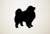 Keeshond - Silhouette hond - L - 80x75cm - Zwart - wanddecoratie