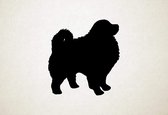 Keeshond - Silhouette hond - M - 64x60cm - Zwart - wanddecoratie