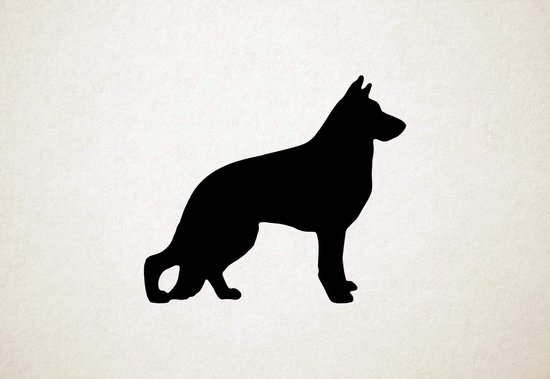 German Sheprador - Silhouette hond - L - 75x87cm - Zwart - wanddecoratie