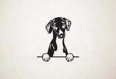 Azawakh - hond met pootjes - S - 46x43cm - Zwart - wanddecoratie