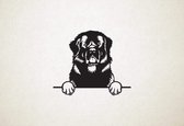 Newfoundlander - hond met pootjes - M - 60x71cm - Zwart - wanddecoratie