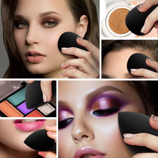 Make-up sponsje | Poederdons | Poederspons | Talkpoeder spons | Make-up accessoire | Druppelvormig | Roze/Beige | Set van 2 stuks | Able & Borret - Merkloos