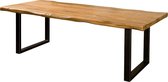 Eetkamertafel | nicosia | mangohout | zwart | 240 x 100 x 77(h) cm