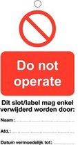 Do not operate waarschuwingslabel 50 x 100mm