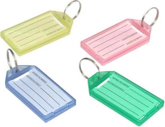 70 Pcs Étiquettes avec Porte Clé, Porte-Clés en Plastique 7