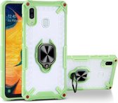 Matte TPU + PC magnetische schokbestendige hoes met ringhouder voor Samsung Galaxy A30 (grasgroen)