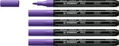 STABILO FREE - Marker Acryl - T100 - Pointe Ronde - 1-2 mm - Violet - Boîte de 5 pcs