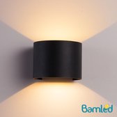 Bamled® Wandlamp - IP65 - Zwart - tweezijdig oplichtend - Binnen en Buiten - met bewegingssensor