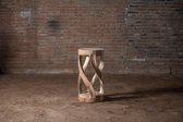 Design houten bijzettafel boomstam - bohemian - natuurlijke materialen en vorm - spiraal - Ars Longa