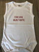 WDLS- Baby-Romper-Fan van mijn tante -bedrukt rompertje-86/92-Kleur rood