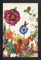 JUNIQE - Poster met houten lijst Garden Spring Flowers -13x18