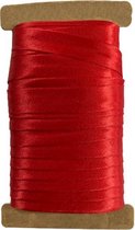Biaisband rood - satijn 15mm - rol van 20 meter